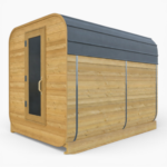 Sauna extérieur cube moderne au Québec par SaunaSpa, sauna en bois contemporain pour cour arrière ou chalet