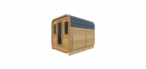 Modern cube outdoor sauna in Canada by SaunaSpa, contemporary wooden sauna for backyard or cottage use