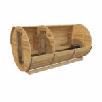Sauna baril extérieur en cèdre avec vestiaire au Canada, sauna en bois rond avec espace de changement pour chalet ou cour arrière