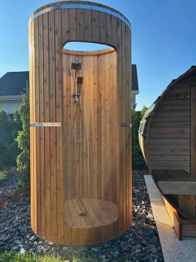 Cedar outdoor shower