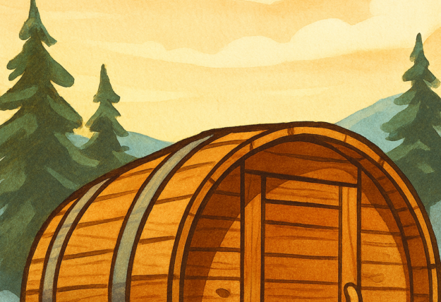 Ventilation in barrel sauna