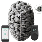 HUUM DROP 9 kW electric sauna stove with stones and Wi-Fi controller, premium Scandinavian sauna heater available in Canada from Saunaspa.ca