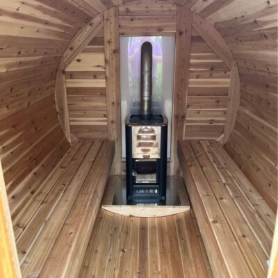Sauna baril avec vestiaire