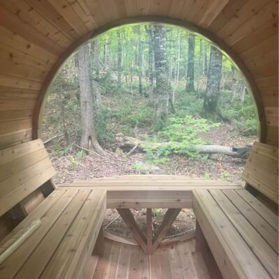 Sauna baril avec vestiaire