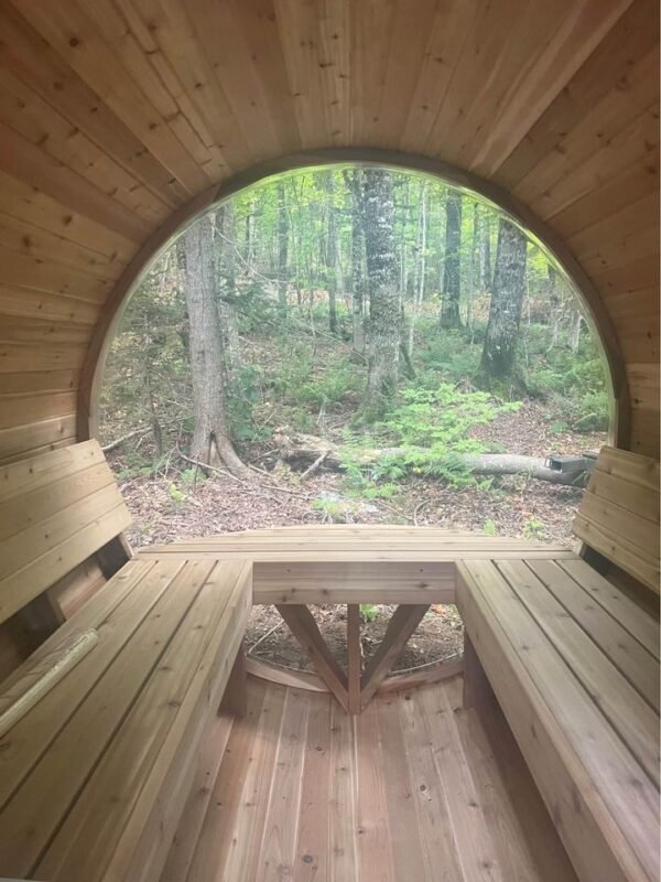 Sauna baril avec vestiaire