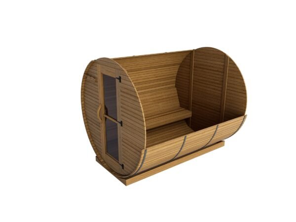 Western Red Cedar Barrel Sauna Classic 8ft Inside