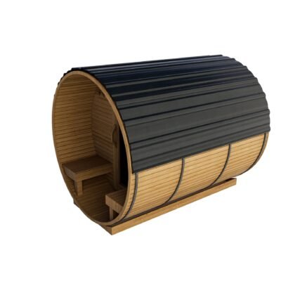 Western Red Cedar Barrel Sauna with Porch 8ft Inside