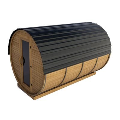 Western Red Cedar Barrel Sauna Changing Room10ft