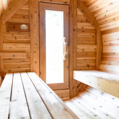 Sauna baril avec porche