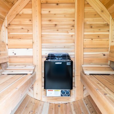 Sauna baril avec vestiaire