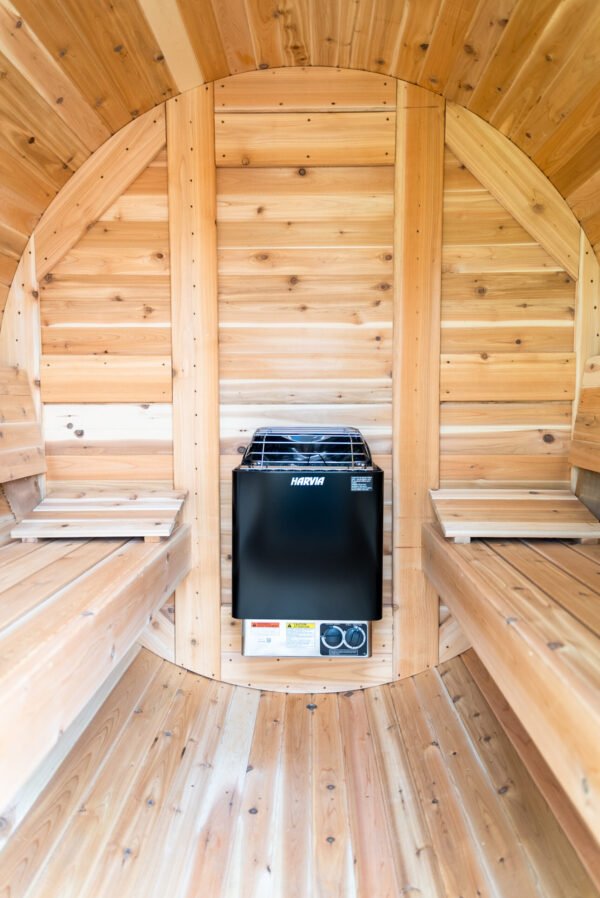 Sauna baril avec vestiaire