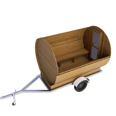 Sauna baril sur remorque