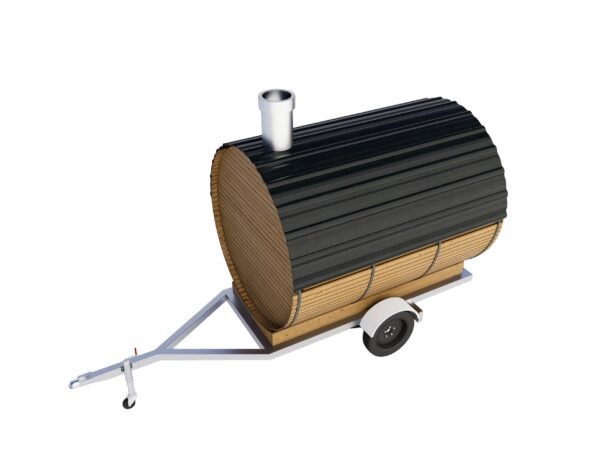 Sauna baril sur remorque