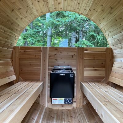 Sauna baril avec vestiaire