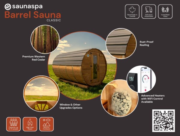 Sauna baril avec vestiaire