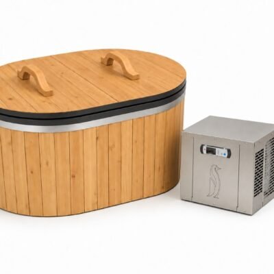 Cold plunge with Penguin chiller kit for outdoor cold therapy