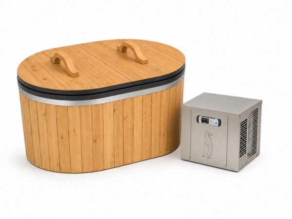 Cold plunge with Penguin chiller kit for outdoor cold therapy