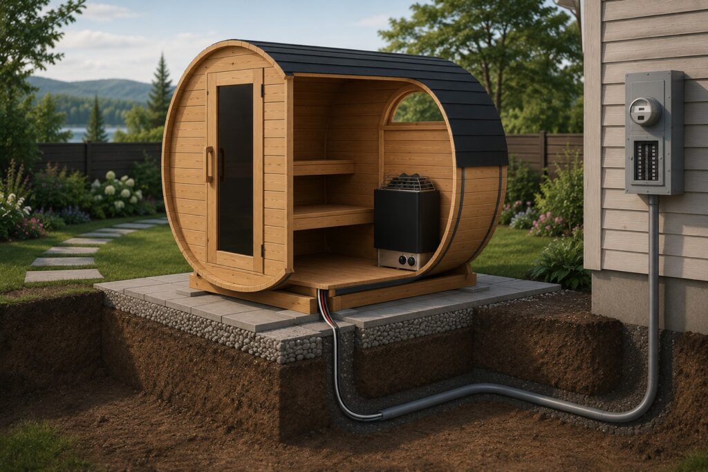 sauna electric wiring installation Quebec