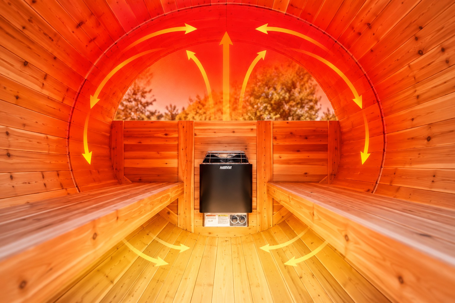 barrel sauna heat distribution